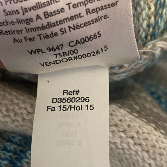 Eddie Bauer Women’s XL Blue Gray Striped Cotton Knit Sweater Pullover - Picture 5 of 10